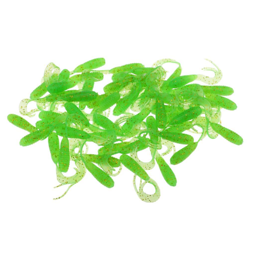 50pcs Soft Fishing Lure Grum Worms Jelly Lure Jig Head Bait Made of durable soft plastic