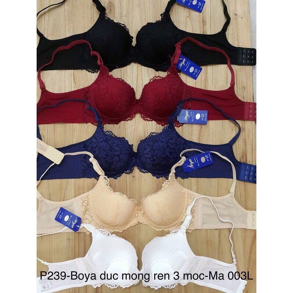 ÁO LÓT NỮ ĐÚC MỎNG REN CÀI SAU 3 MÓC BOYA 003L