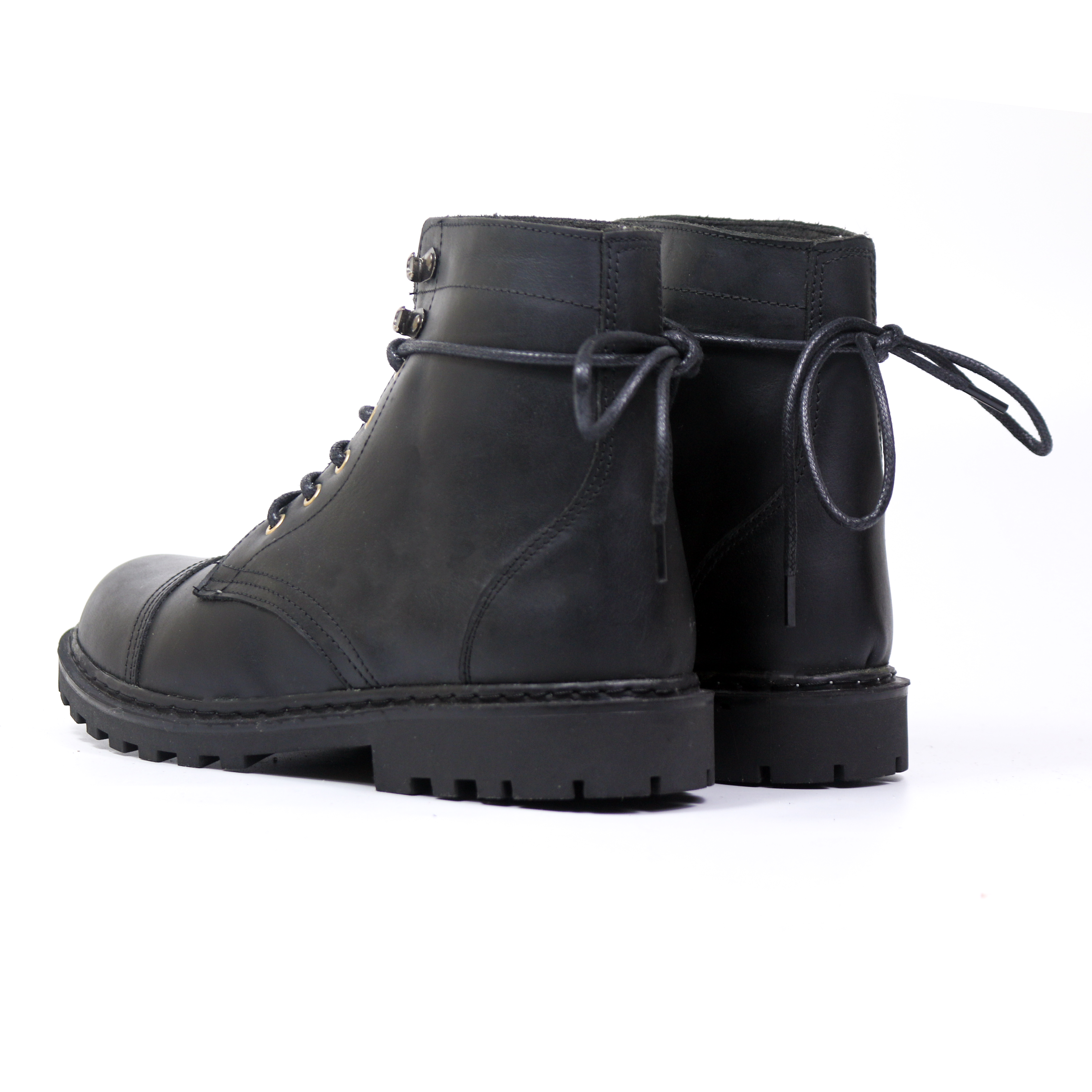 Giày Boots Combat Boot Doc.058 Full Black Da bò sáp Lucas Shoes