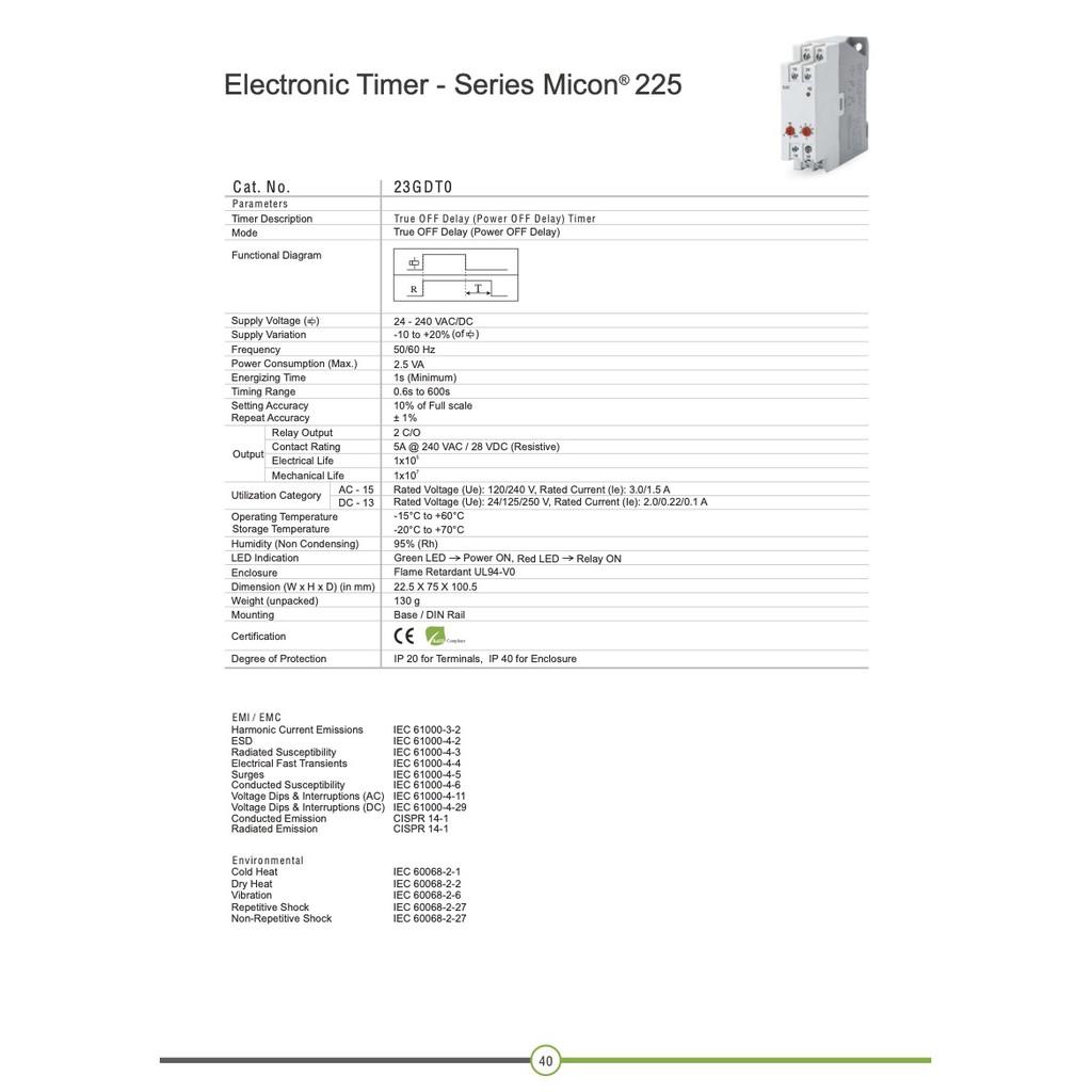 Timer Power true Off Delay 23GDT0