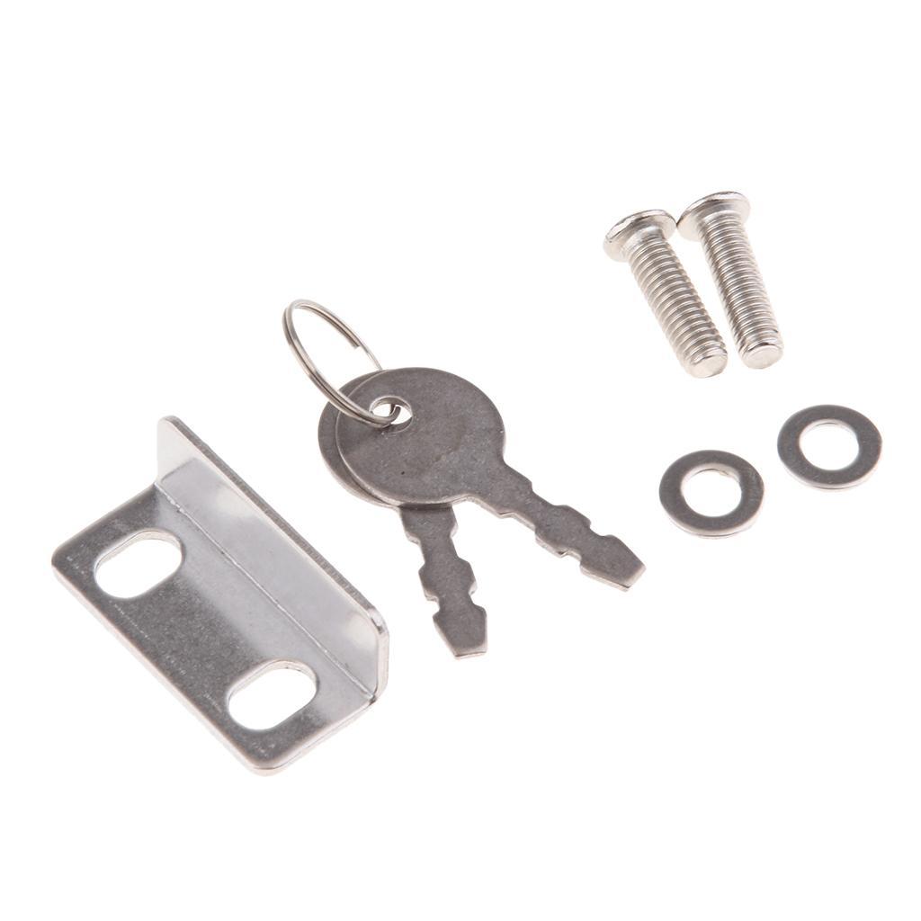 White Round Boat Locker Latch Marine Lock Flush Handle with Key
