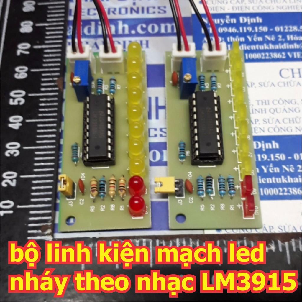 Bộ linh kiện module Led nháy theo nhạc LM3915, 10 led, áp: 9-12V kde5341