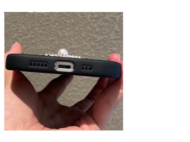 Ốp lưng đính đá ngọc trai chữ C cho iphone 14 pro max , 13 pro max rất đẹp bảo vệ camera - hàng chính hãng
