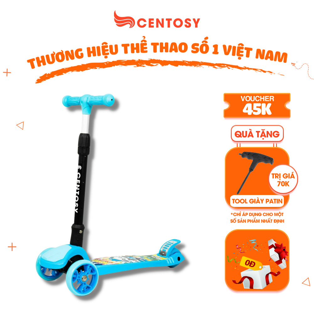 Xe Scooter Trẻ Em Cao Cấp Centosy MHBC 017C - In Hình Bắt Mắt, Có Đèn Nháy