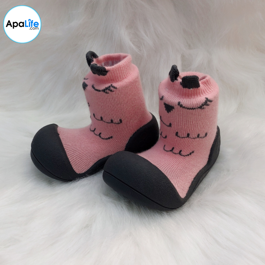 Attipas Cutie Pink AT001 - Giày tập đi cho bé trai /bé gái từ 3 - 24 tháng nhập Hàn Quốc: đế mềm, êm chân & chống trượt