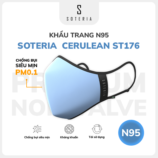 Khẩu trang thời trang Soteria Cerulean ST176 - N95 lọc 99% bụi mịn 0.1 micro