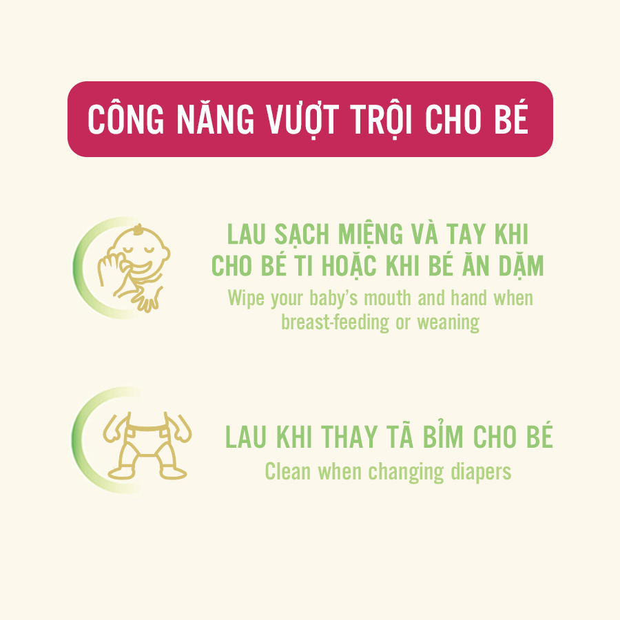 Combo 6 túi khăn khô 100% sợi tự nhiên &amp; rayon Mamamy Tropical 160 tờ