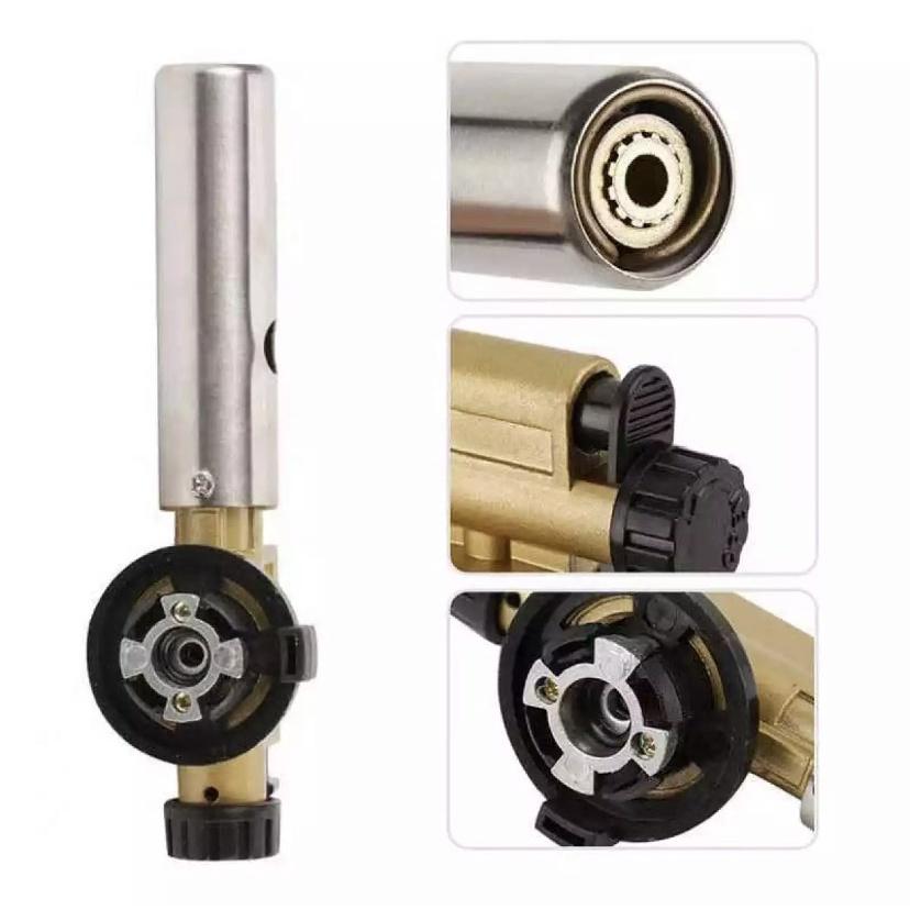 Đèn Khò Gas Cầm Tay Ống Đồng Hàng Cao Cấp Đánh Lửa Tự Động Có Núm Điều Chỉnh Nhiệt 1300 Độ C