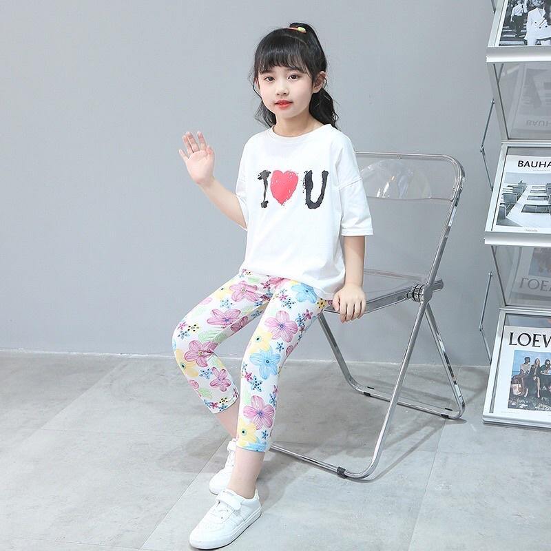 QT1 Size100-150 (12-30kg) Quần legging bé gái (Quần thun co giãn tốt) Thời trang trẻ Em hàng quảng châu