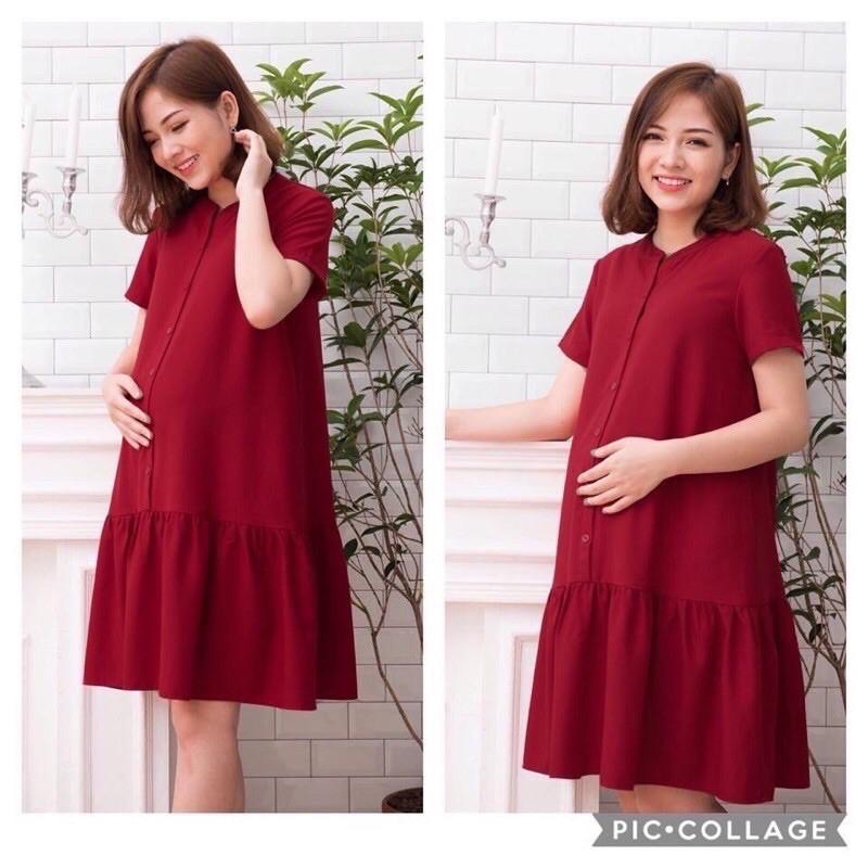 Váy (đầm) bầu công sở dáng suông MAMADRESS, đuôi cá cách điệu, cực xinh, mềm mại và mát