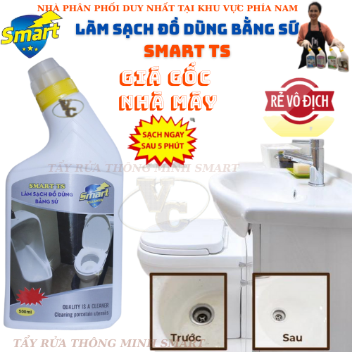 Tẩy rửa thông minh SMART-TS : Tẩy rửa đồ sứ, bồn cầu, bồn rửa mặt, bồn tắm bằng sứ...