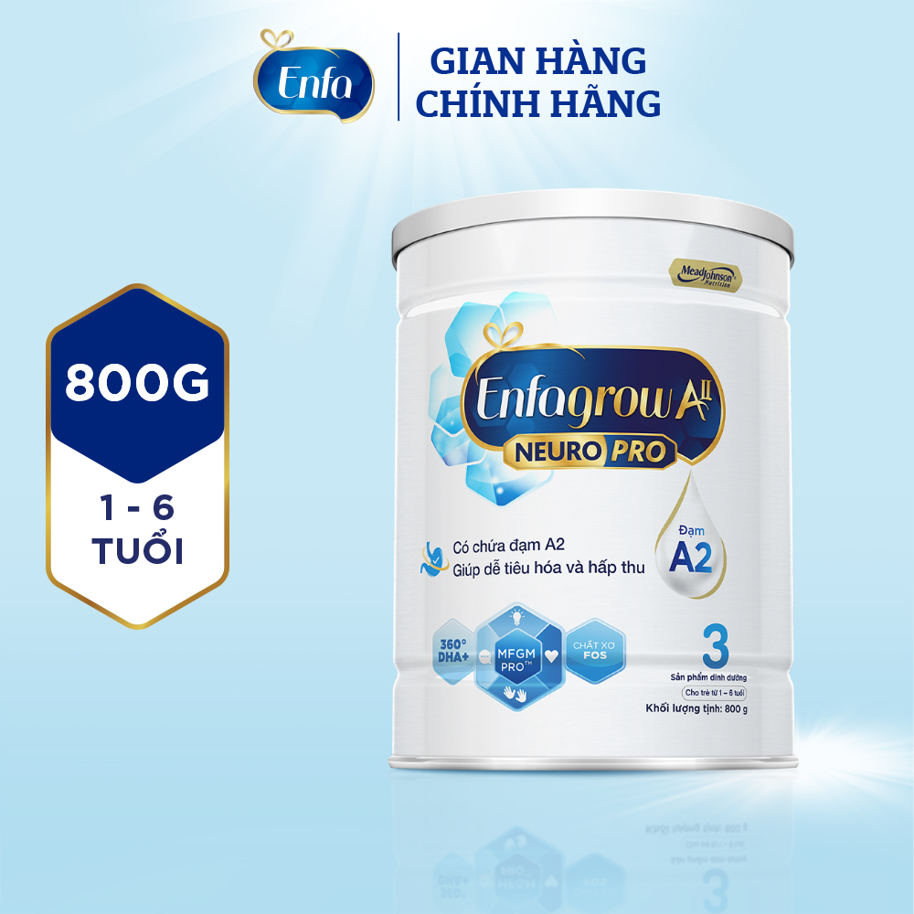 Sữa bột Enfagrow A2 Neuropro 3 cho trẻ từ 1 – 6 tuổi – 800g