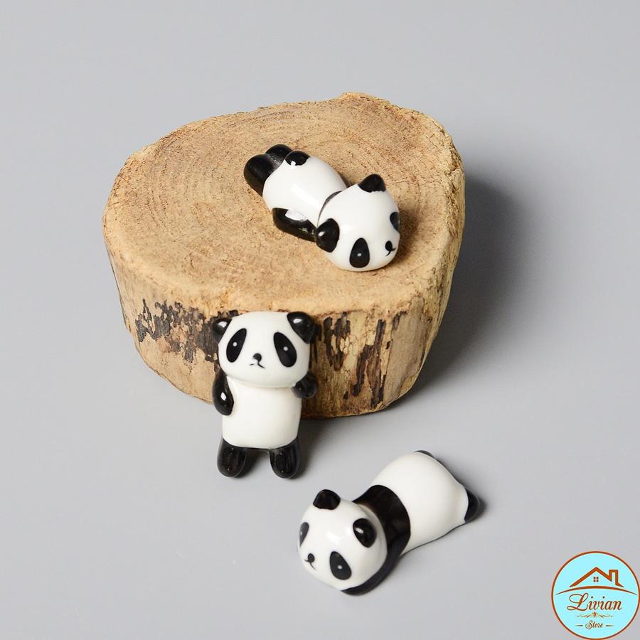 Gác đũa bàn ăn gốm sứ hình gấu trúc cực xinh, phụ kiện trang trí bàn ăn phong cách nhật Bản