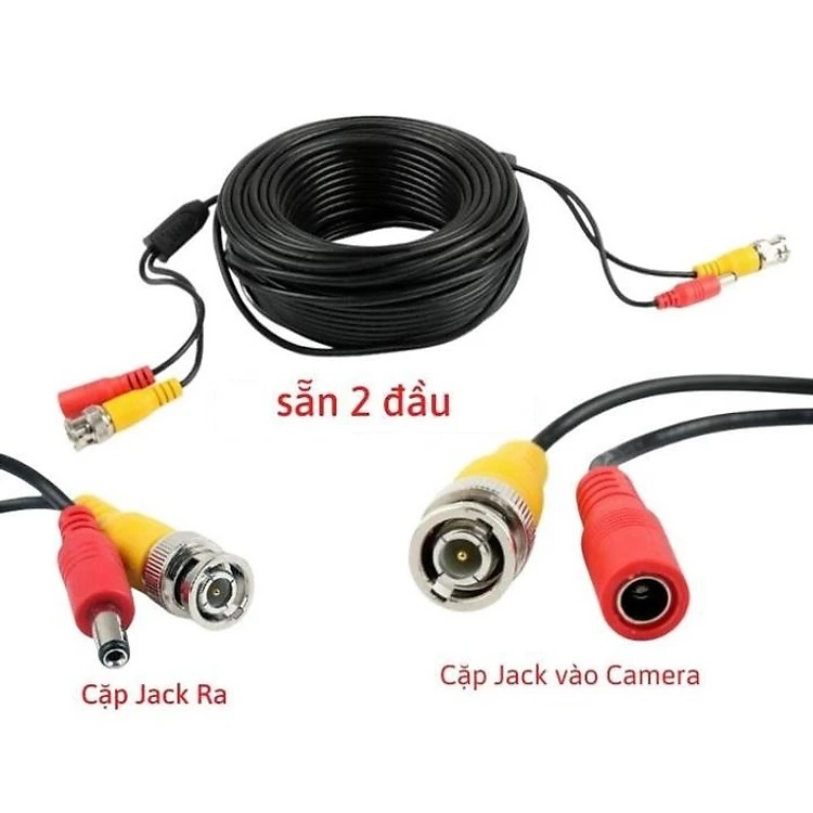 Cáp Camera có nguồn bấm sẵng hai đầu Jack BNC tiện lợi 20M-10M