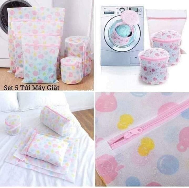 SET 5 TÚI GIẶT QUẦN ÁO SIÊU TIỆN LỢI - NHIỀU KÍCH CỠ ĐA DẠNG PHÙ HỢP VỚI NHIỀU LOẠI QUẦN ÁO (Giao hàng mẫu ngẫu nhiên)