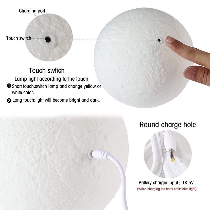 Đèn Ngủ Hình Mặt Trăng 3d