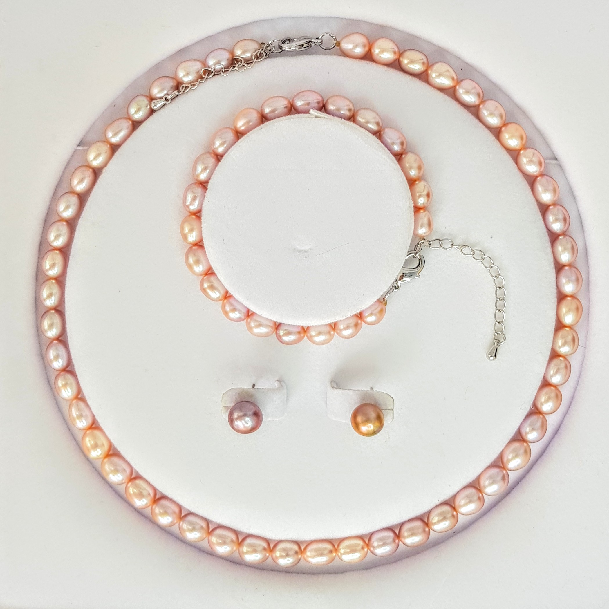 Bộ Trang Sức Ngọc Trai Thiên Nhiên 3M - Chuỗi Đơn - Trang Sức Cô Tấm - PEARL MANGO - COTAM3303 - Tím Hồng + Tặng Kèm 5 Phụ Kiện Bảo Dưỡng Dự Phòng