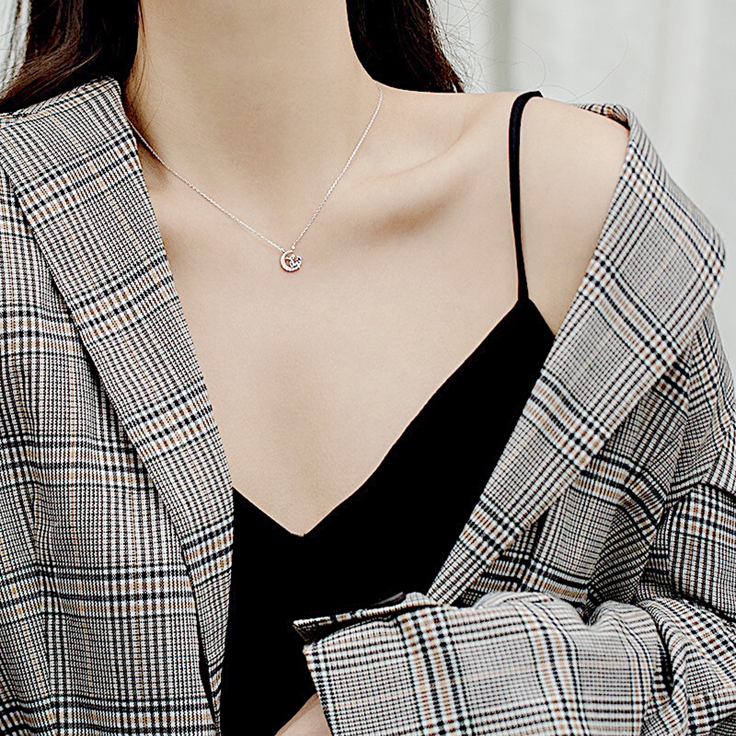 Dây chuyền bạc nữ cao cấp vòng cổ bạc mặt Chú Cuội ngồi cung trăng