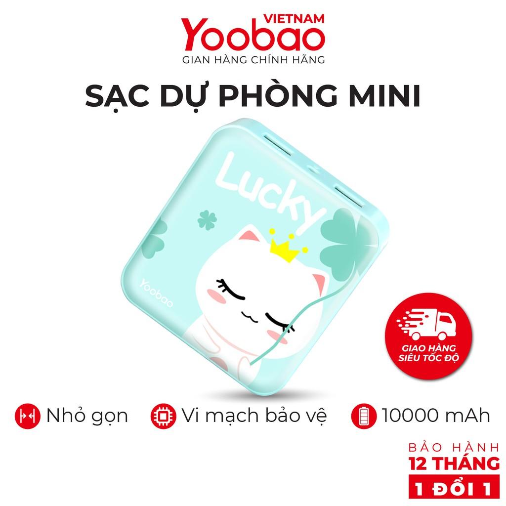 SẠC DỰ PHÒNG 10000mAh YOOBAO YB-6024 - Kèm đèn LED - Sạc đồng thời 2 thiết bị - Hàng chính hãng