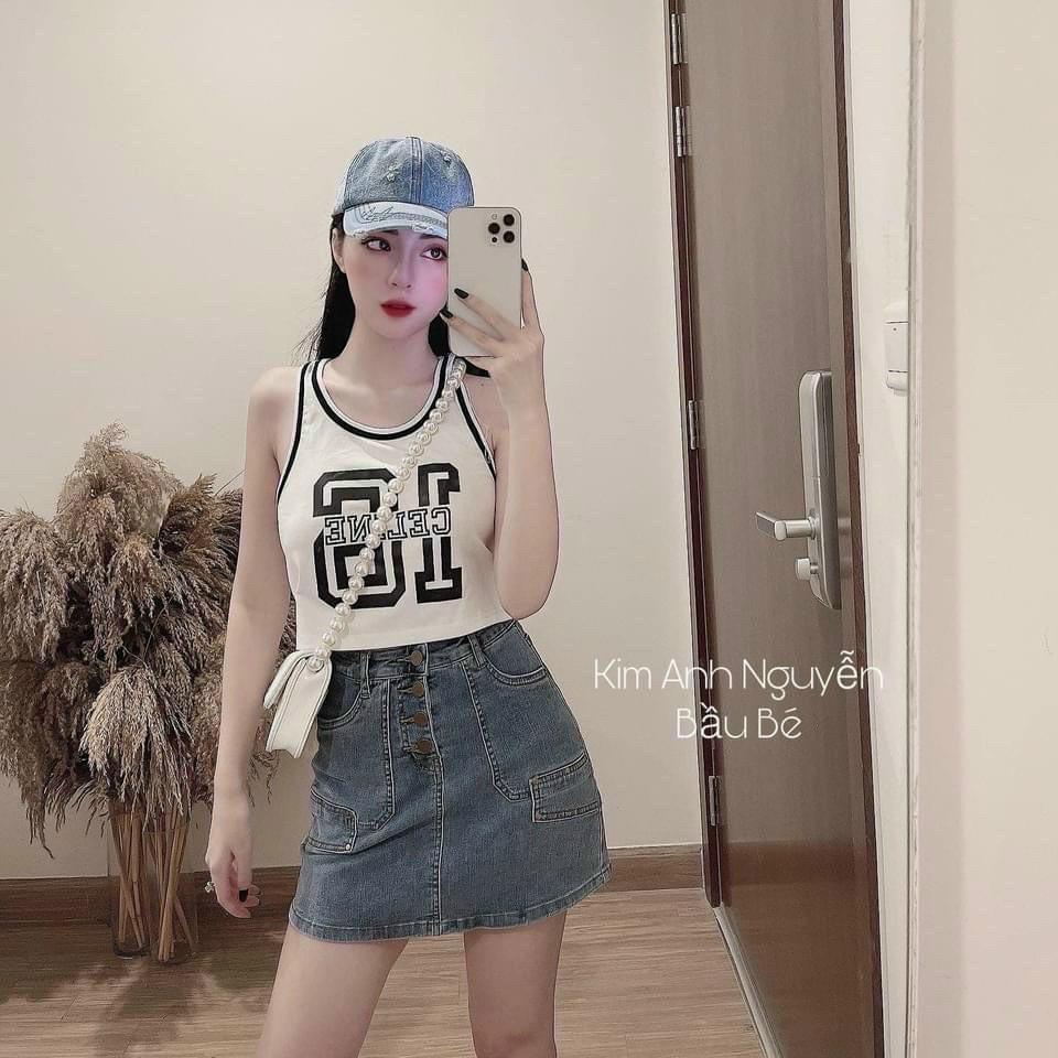 Aó Tanktop 3 lỗ số 16, 2 màu xinh xắn