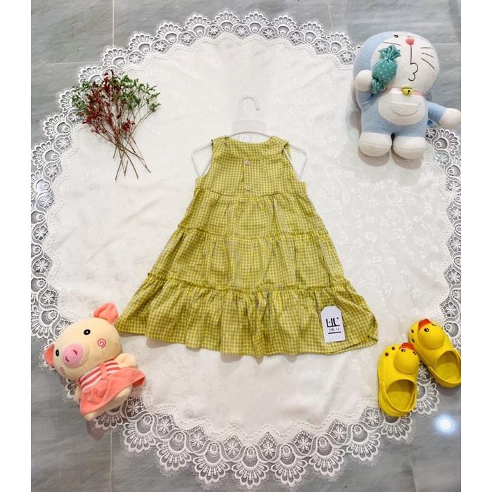 Đầm kate caro cài nút cho bé từ 10-15 kí