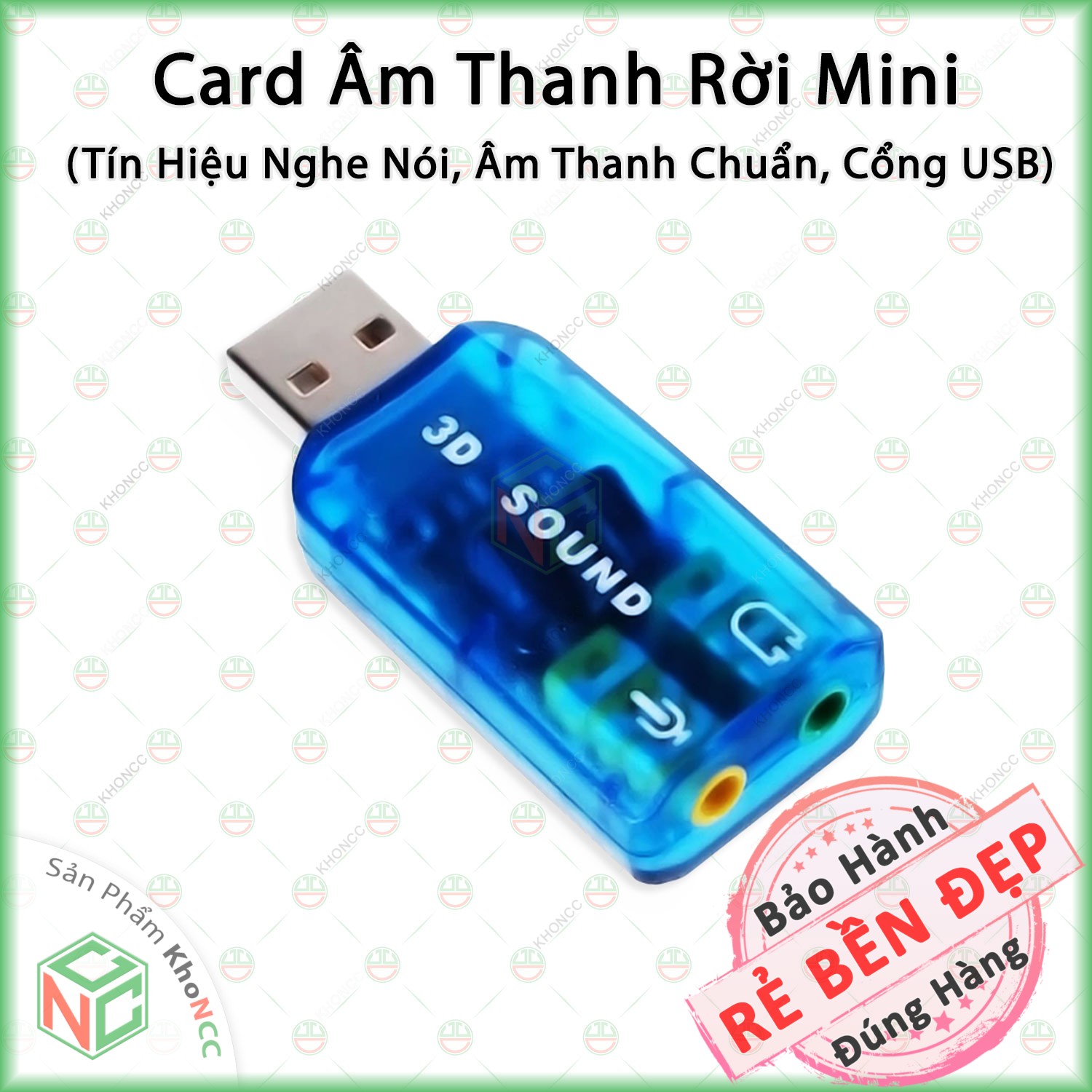 [Thay Thế] USB Sound Card KhoNCC Hàng Chính Hãng Gắn Cho Máy Tính - Laptop Bị Lỗi Âm Thanh Gắn Qua Cổng USB - NLVQ-192-USBS