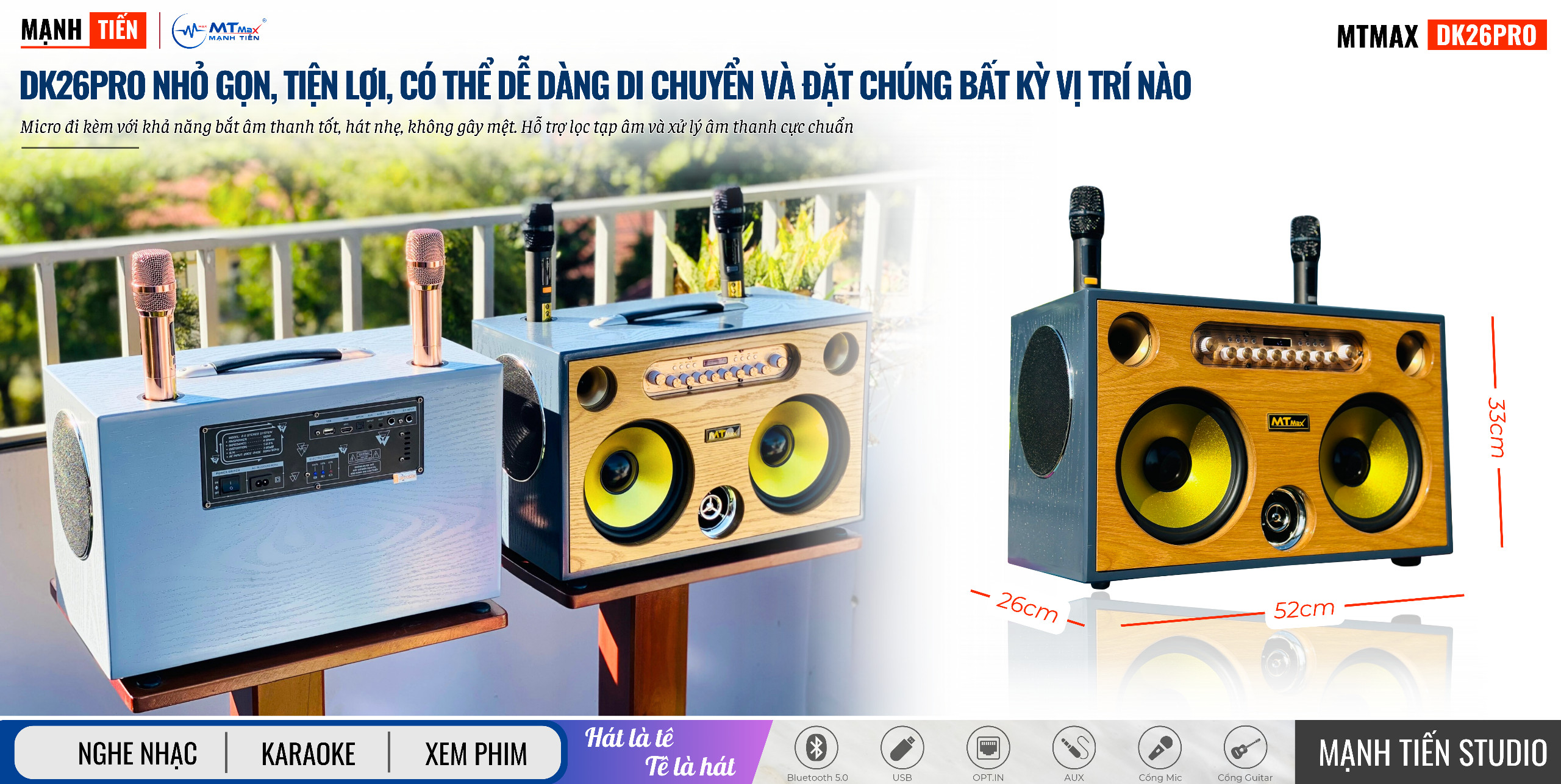 Loa Xách Tay MTMAX DK26Pro - Loa Karaoke Chính Hãng Giá Tốt Nhất Năm, Công Suất Lớn, Bảo Hành 12 Tháng Hàng Chính Hãng