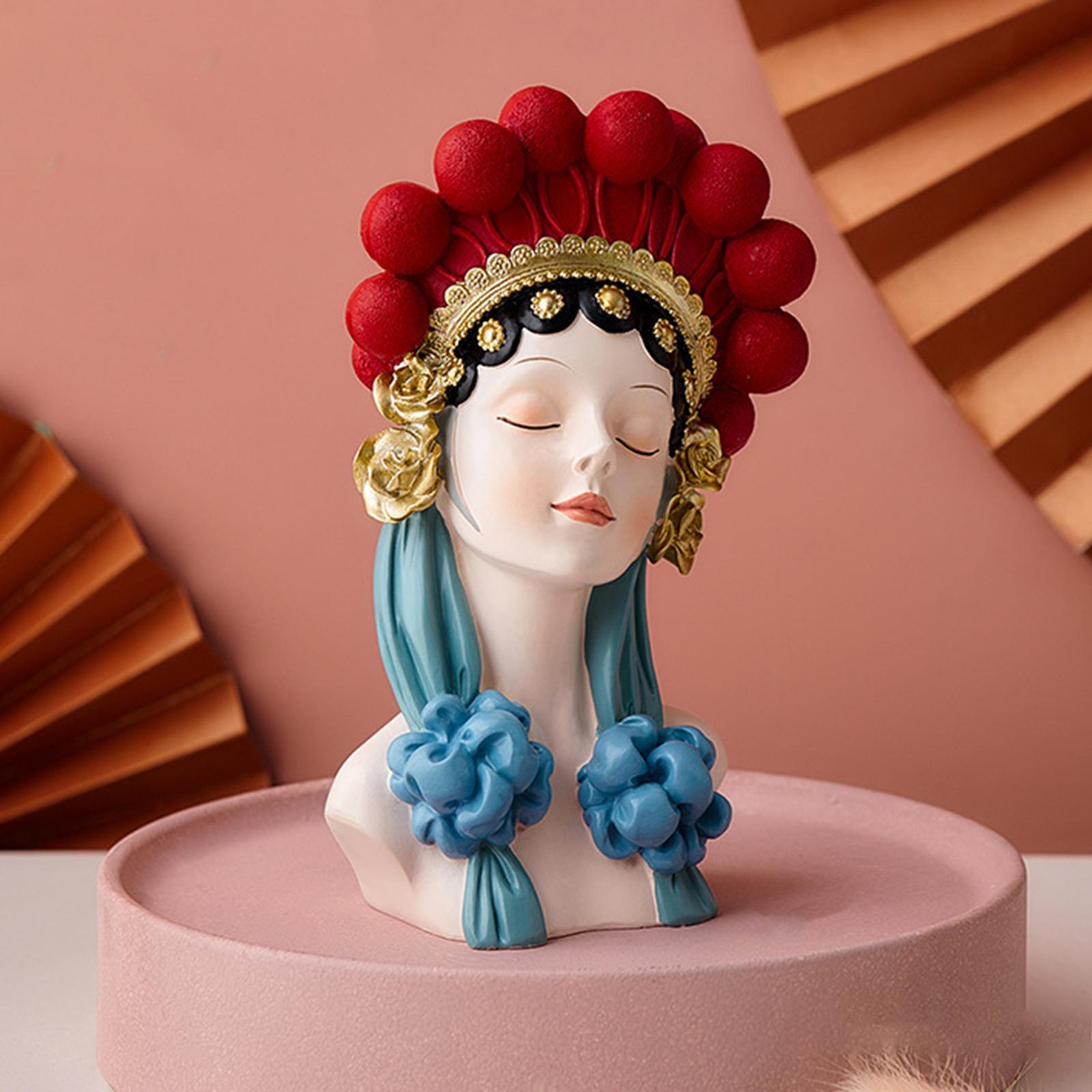 Peking Opera Doll Statue Figurine Sculpture for Fireplace Tabletop Bookcase