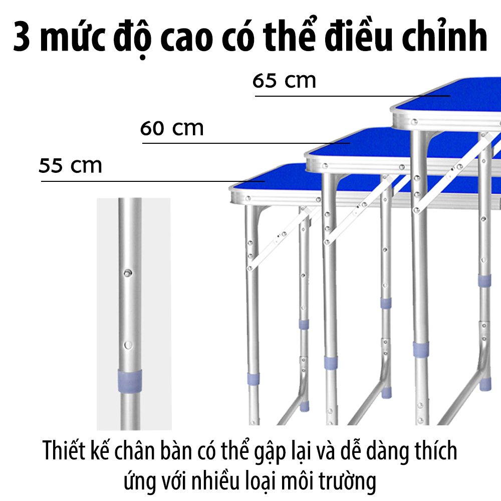 Bộ bàn ghế Dã Ngoại Thông Minh,Bàn Xếp Đi Động Gấp Gọn Siêu Nhẹ du lịch, dã ngoại, đi câu cá hoặc tiệc nướng ngoài trời bằng nhôm Có Kèm 4 GHẾ (hàng nhập khẩu)