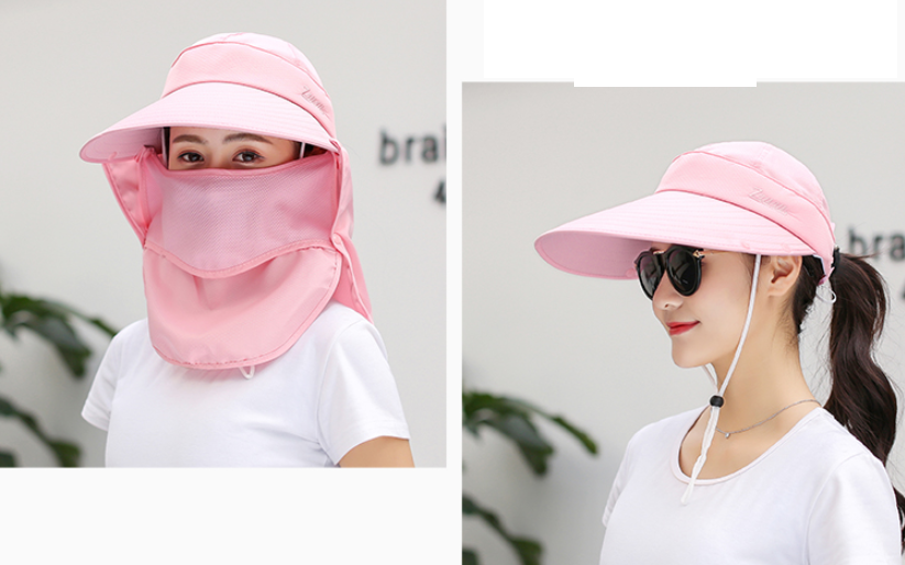 Mũ chống nắng nữ kèm khẩu trang tạo kiểu, nón khẩu trang chống nắng 360 độ cao cấp