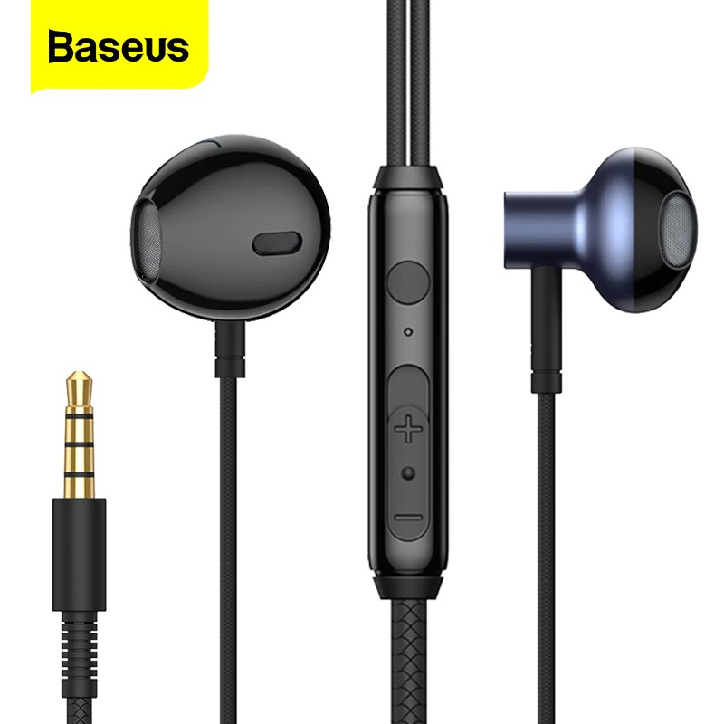 Tai nghe AUX 3.5mm Baseus Encok H19 Wired Earphone (6D surround, Deep Bass, with ECM Microphone for HD Calling)