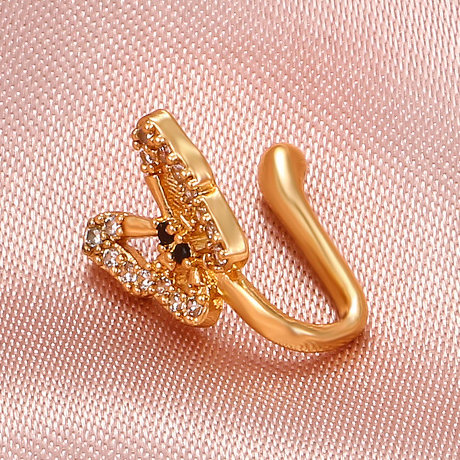 Fake Nose Rhinestone Copper No Piercing Clip on Nose for Women Men