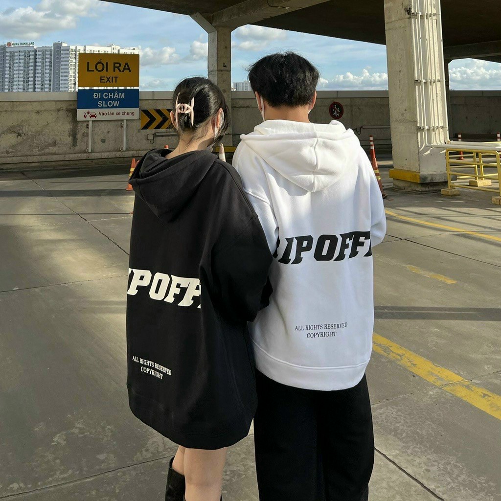 Áo Khoác Nỉ Chữ RIPOFFF Kiểu Có Khóa Kéo Nón Mũ 2 Lớp - Hoodie Unisex Hàn Quốc Nam Nữ Thu Đông HOT-TREND ĐẸP Chống Nắng