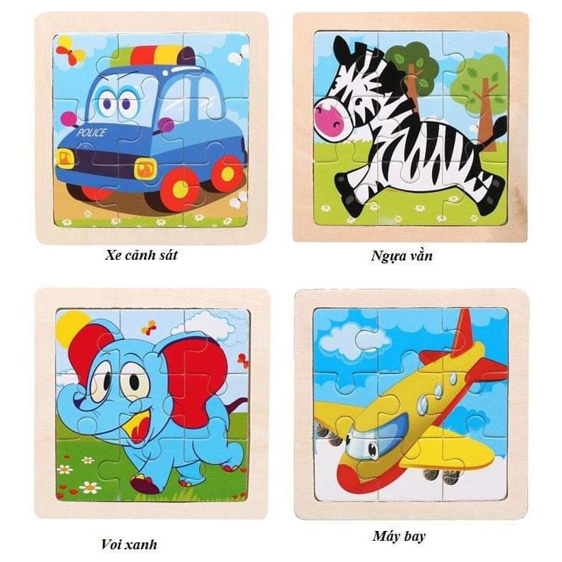 Đồ Chơi Ghép Hình 9 Mảnh, Đồ Chơi Thông Minh, Ghé Hình Gỗ 9 Miếng, Tranh Ghép 9 Mảnh 11*11cm