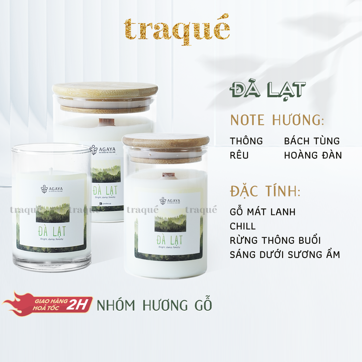 Nến thơm tinh dầu cao cấp không khói an toàn Candle Cup - ĐÀ LẠT - M - 200G
