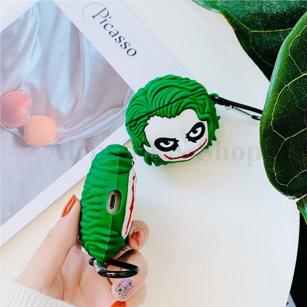 Bao Case Ốp dành cho airpod 1/2, Airpods Pro mặt Joker ngầu silicon cao cấp