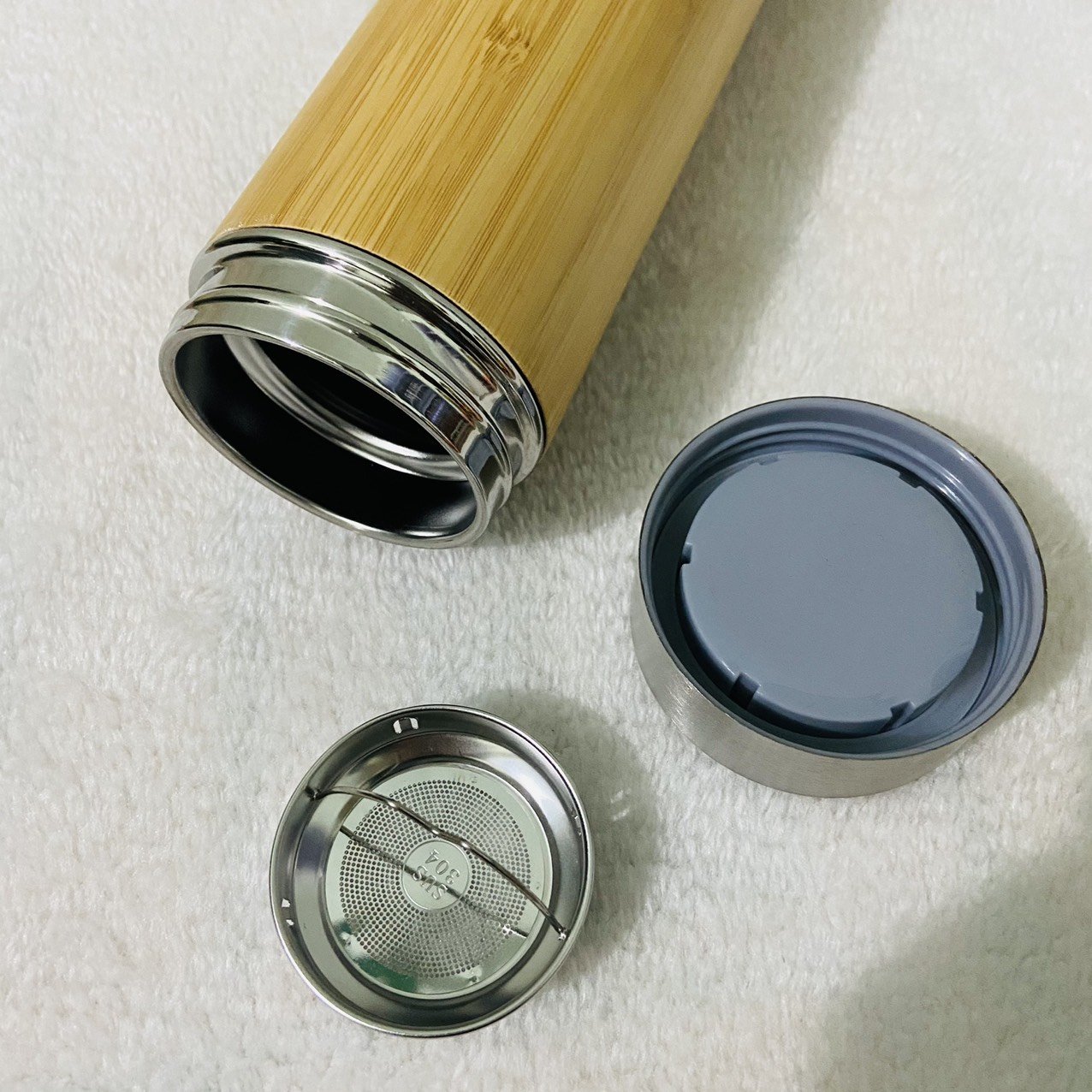 Bình giữ nhiệt vỏ tre 500ml