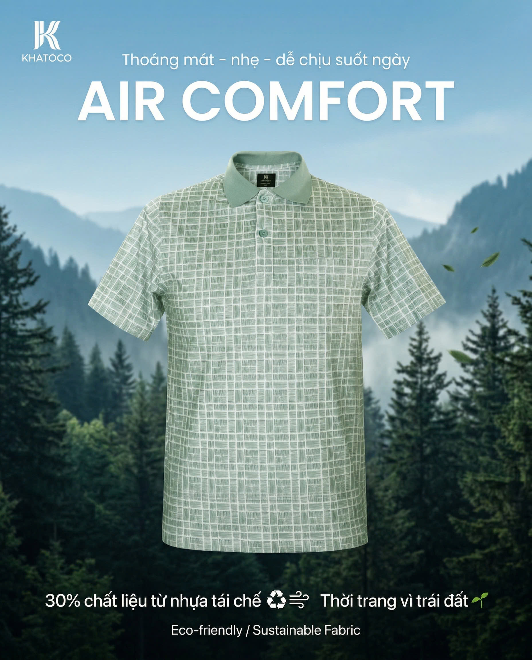 Áo thun nam Polo Khatoco Sale 30 %299k(Giá tem 458k)(M-2XL)