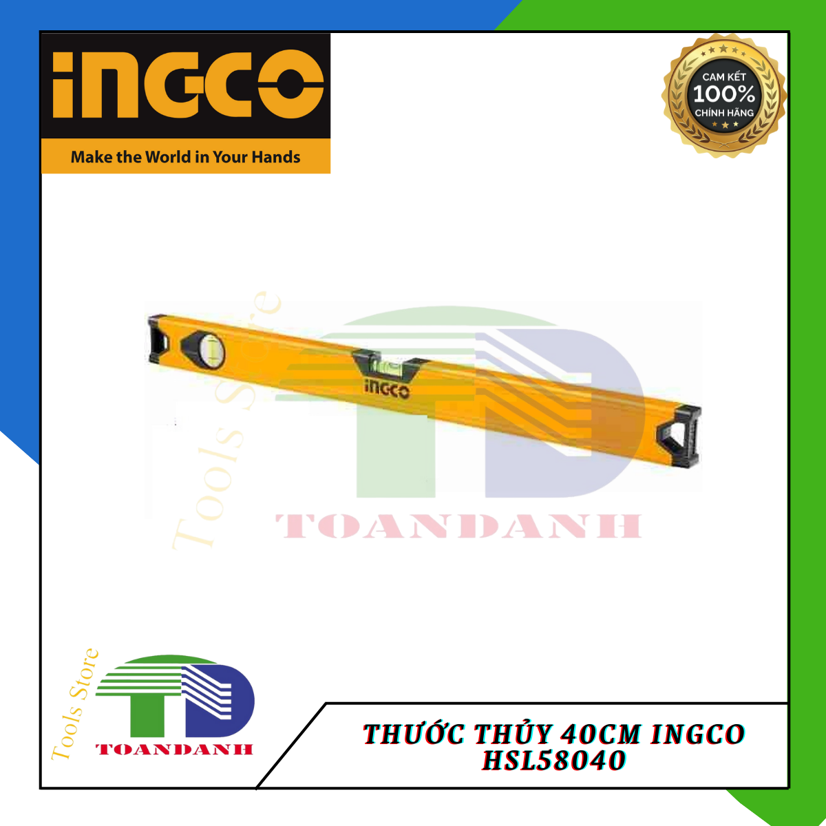 Thước thủy  40cm ingco HSL58040