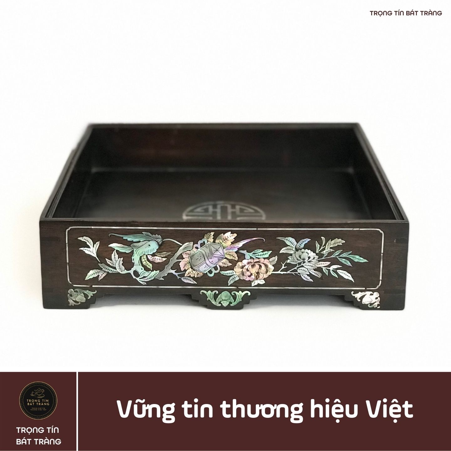 Khay Trà Gỗ Ngụ Hình Vuông Kích Thước 26*26*7 cm KT 93