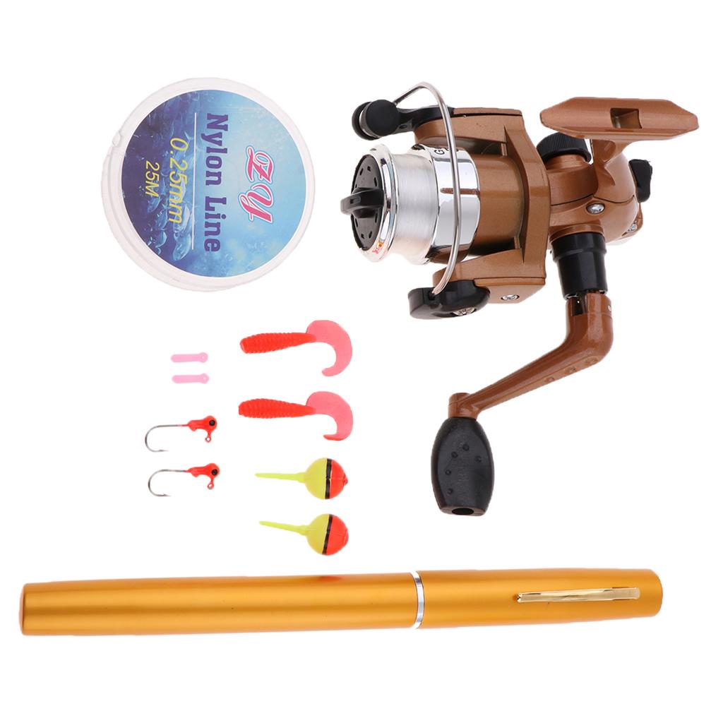 Mini Portable Pocket Fish Pen Shape Aluminum Alloy Fishing Rod Reel