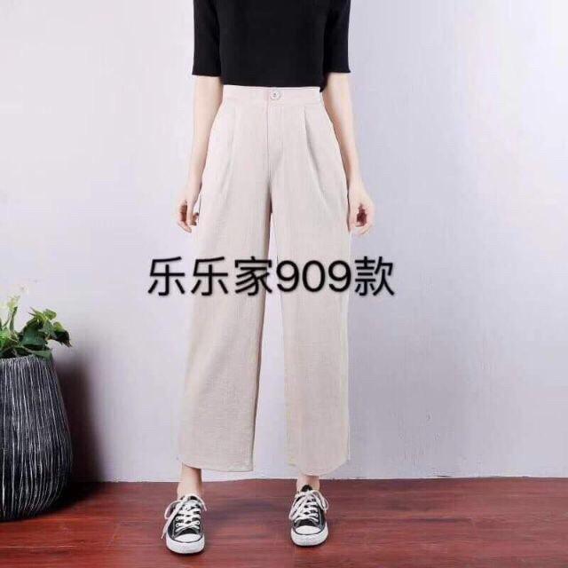 Quần culottes đũi xước hàn