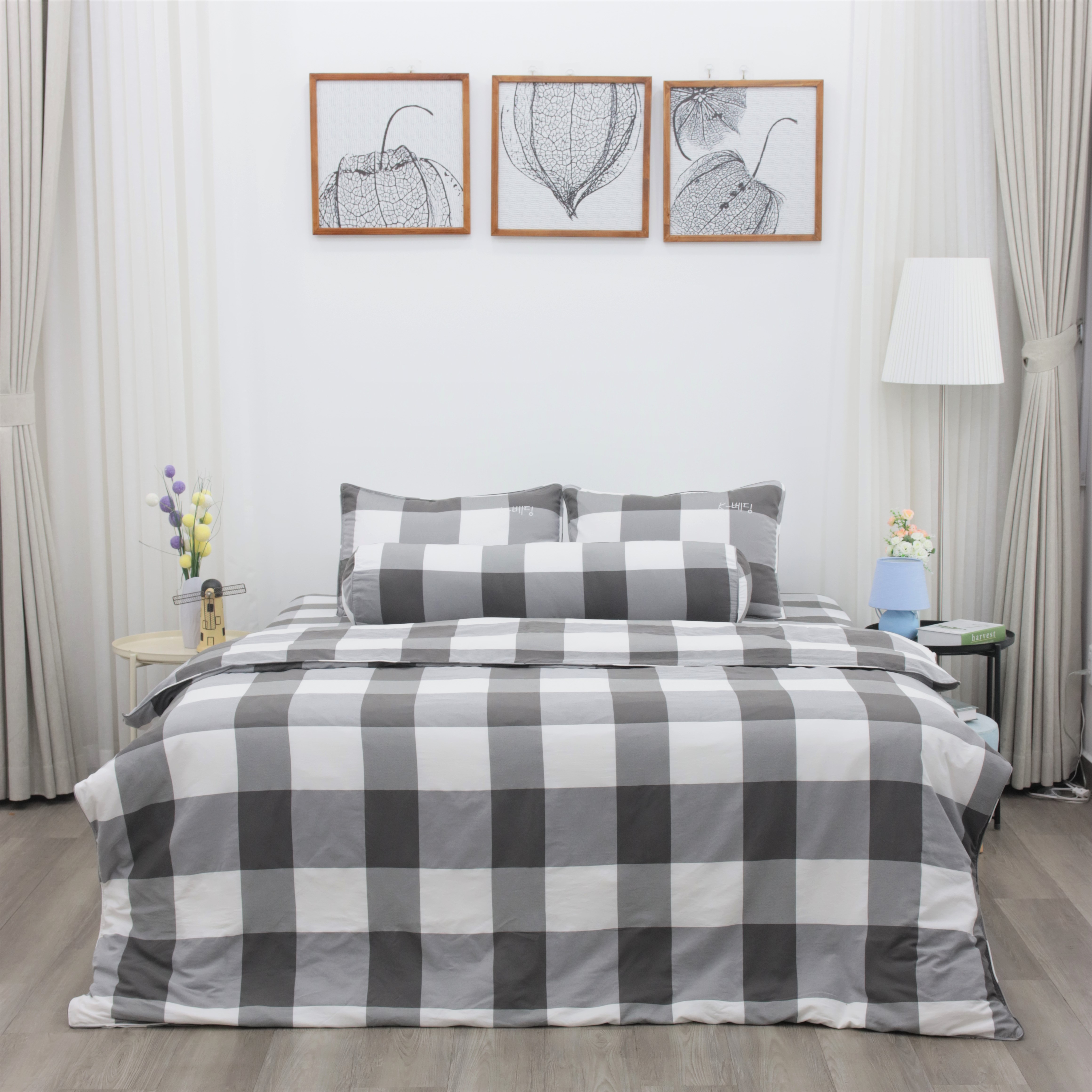 Bộ ga giường nhuộm sợi công nghệ Yarn Dyed K-Bedding KPCD 202 (không bao gồm chăn) 