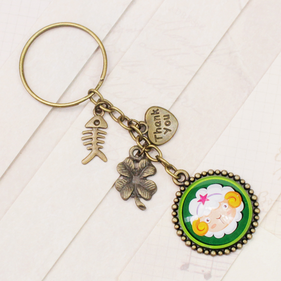 Móc khóa 12 cung hoàng đạo Zodiac màu sắc tươi sáng siêu đẹp 06646-MK0029