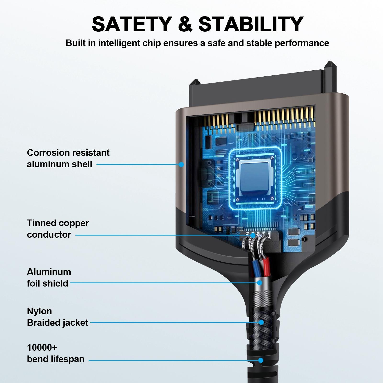 Universal USB 3.0 to Serial ATA Adapter 2.5" High Power Adapter Data Converter Quick Connection Easy to Use for PC / ROM