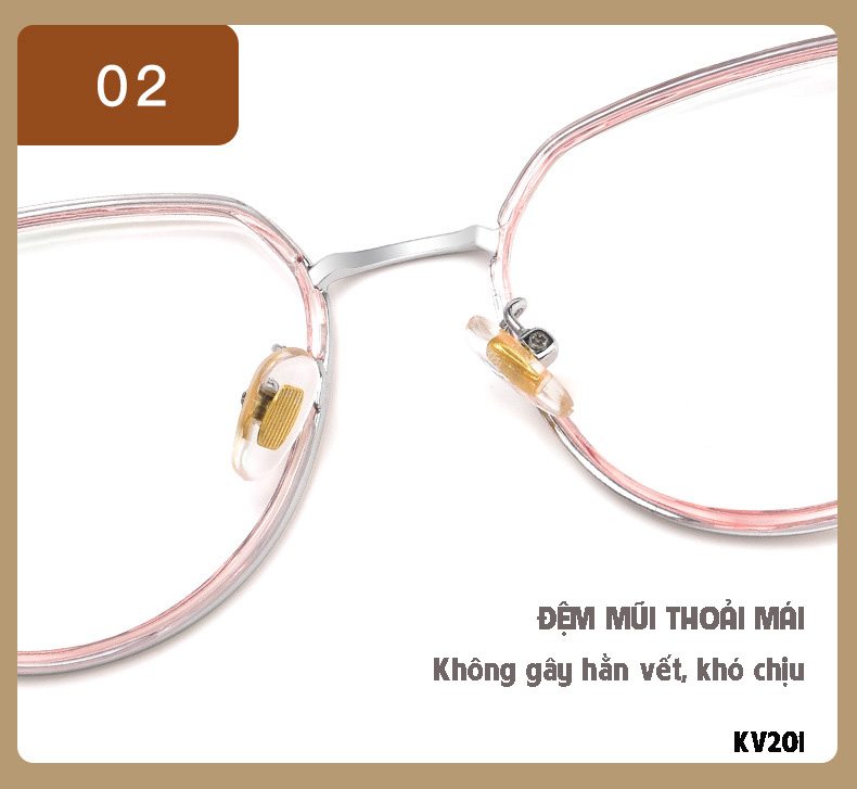 KAVI 201 - Kính Chống Ánh Sáng Xanh Gọng Titanium Mắt Kính Siêu Trơn Chống Bám Nước