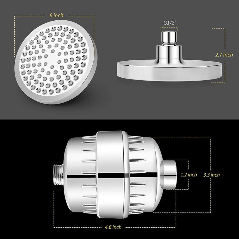 Lớp 15 Bộ lọc đầu vòi hoa sen cho nước cứng để clo và các chất có hại