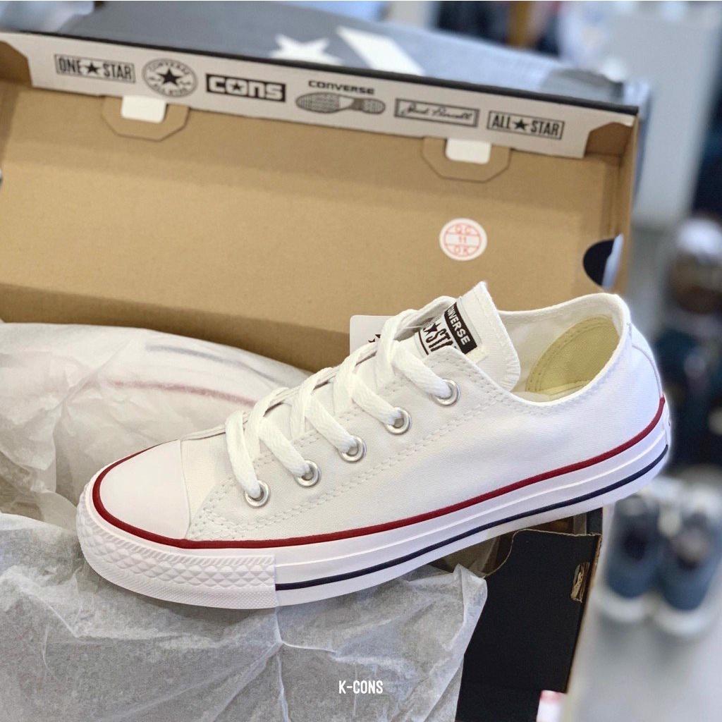 Chuck Taylor Converse Classic White | Giày Converse Trắng Viền Đỏ M7652C