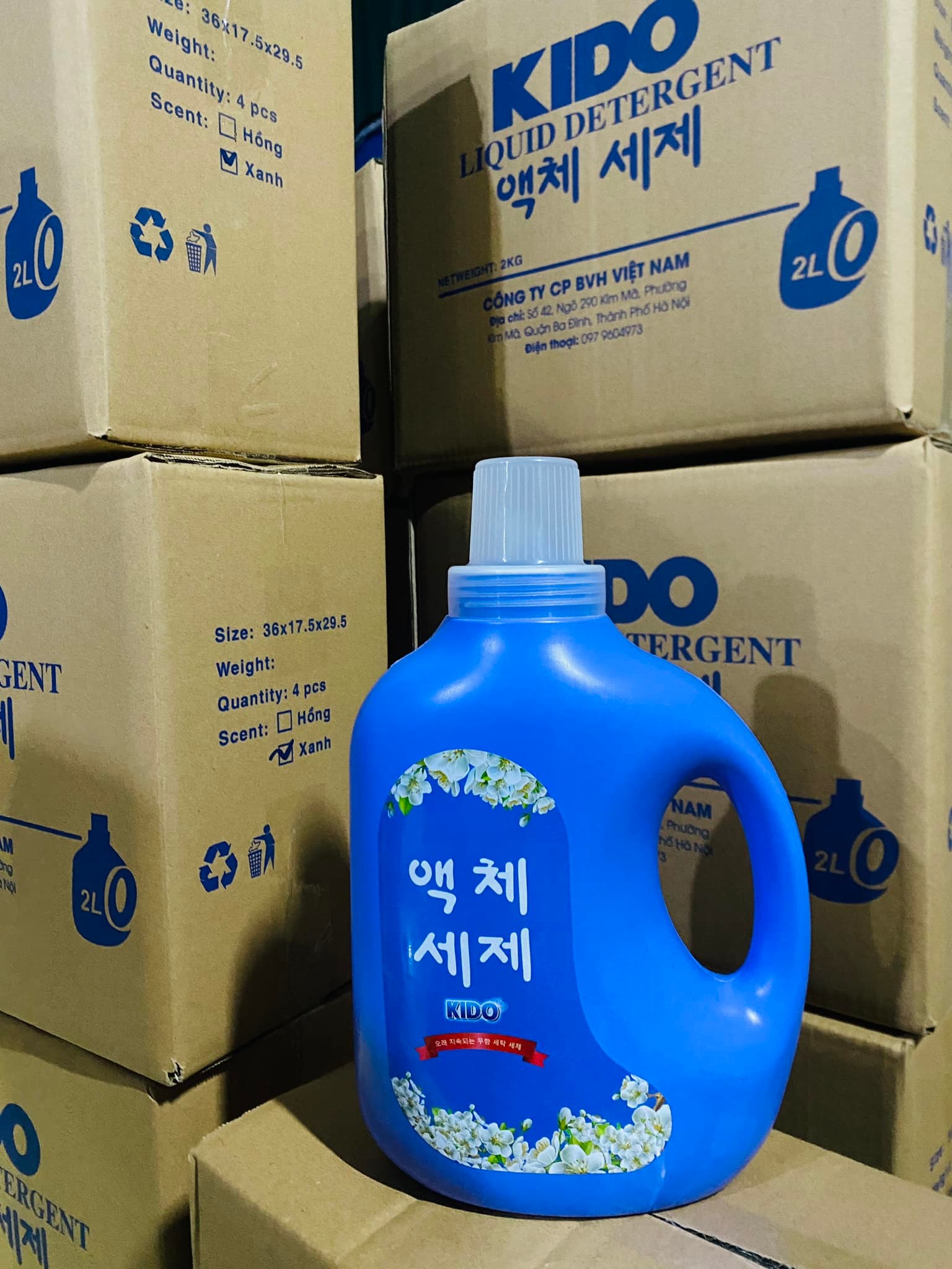 Nước Giặt KIDO Công Nghệ Hàn Quốc 5 Lẻ 1 Can 2kg TÍM - Thơm hương nước hoa - Giữ hương thơm lâu