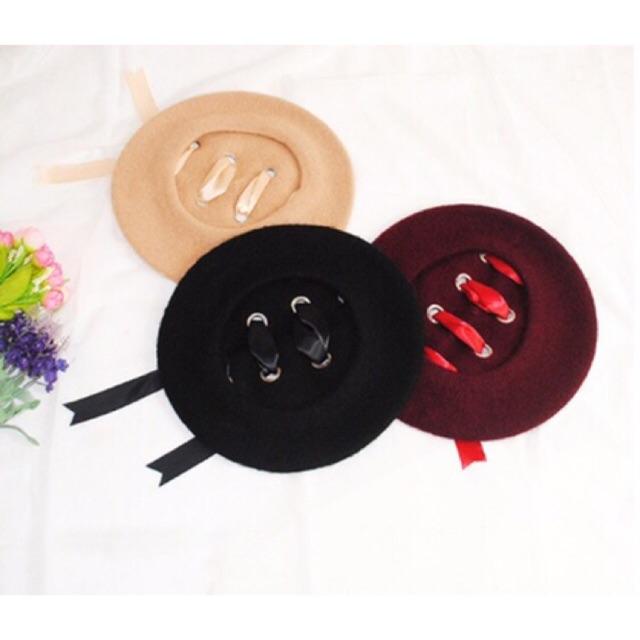 Mũ nồi thắt nơ tiểu thư( mũ beret thắt nơ xinh